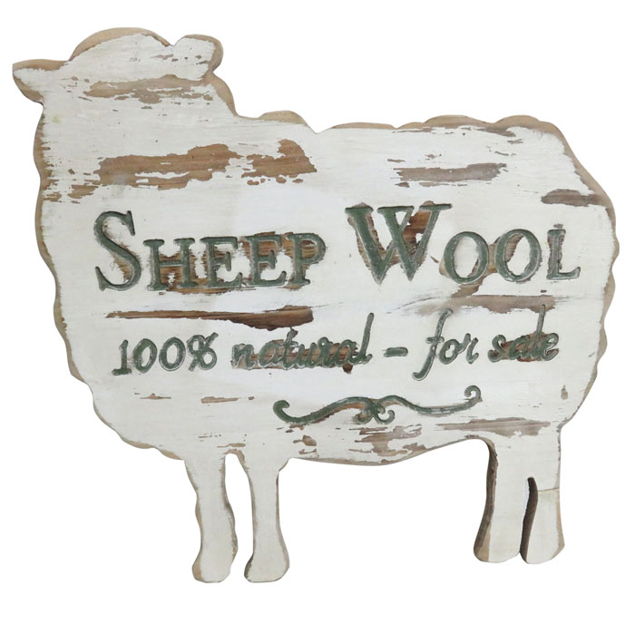 Sheep Shaped Wooden Poster