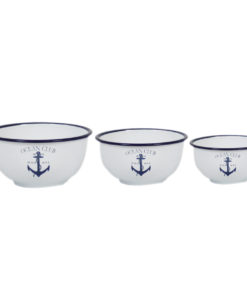 Set of 3 Enamel Ocean Club Bowls