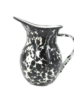 Black Marble Pitcher Pouring Spout Home Garden Water Jug Kitchen Camping 1.2L