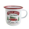 Unique Painted White Xmas Mug Drink Cup Water Mulled Wine Christmas Tree