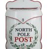 Handmade Red & White North Pole Post Box Mail Letter Santa Wall Mount Holly