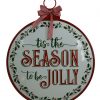 Pair Of Hand Painted Round Hanging Christmas Wall Sign Picture Decoration Xmas