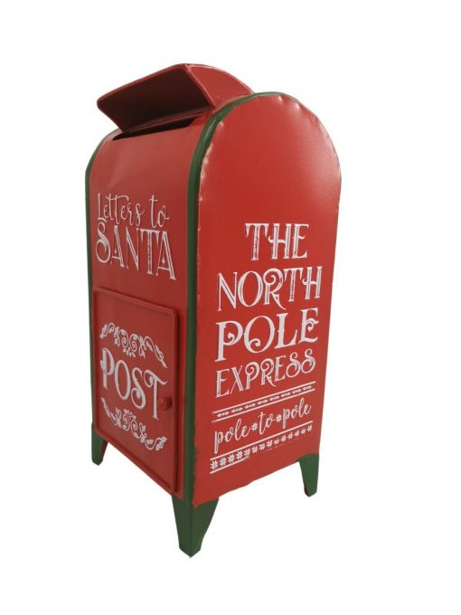 Red & Green Standing Post Mail Box Letters To Santa Kids School Christmas UK