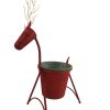 Festive Red Reindeer Christmas Garden Planter Metal Gift Home Decoration Xmas