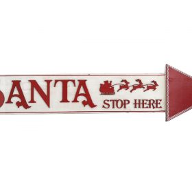 Premium Xmas Santa Stop Here Wooden Wall Sign Christmas Home Decoration