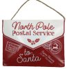 North Pole Postal Service Hanging Envelope Christmas To Santa Mail Letter Decor