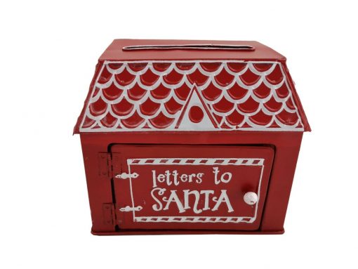 Small Christmas Gingerbread House Letters To Santa Red Post Mail Box Xmas List