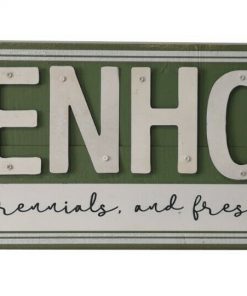 Green Wooden Wall Mounted Green House Garden Sign Decoration Plaque Home